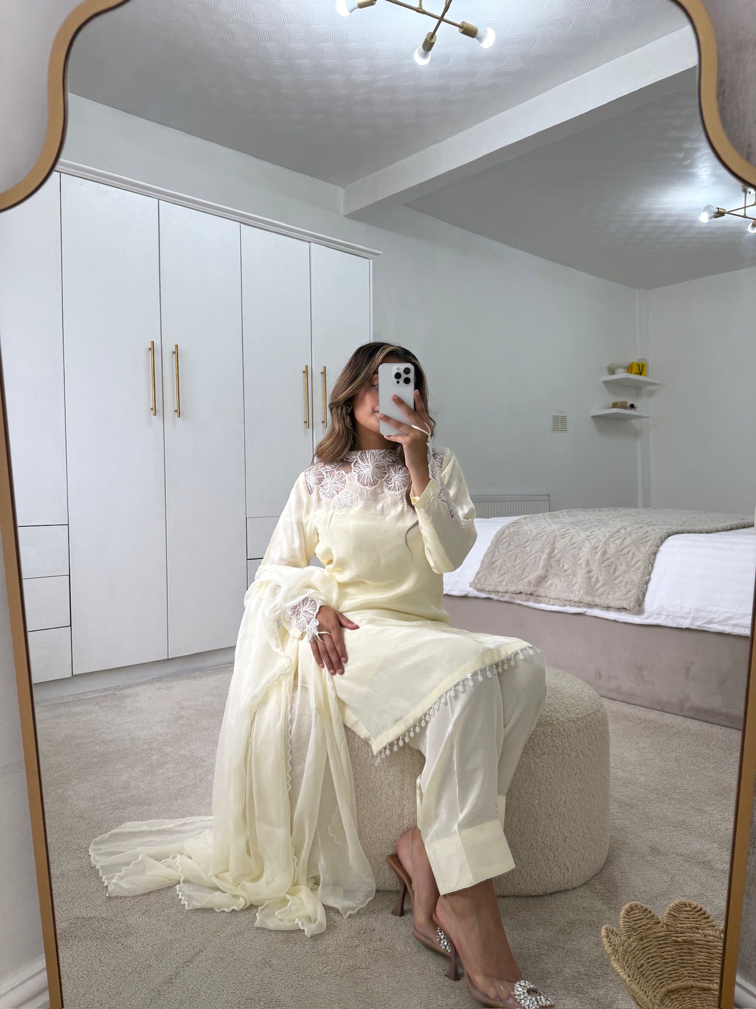 creamy white lace garment