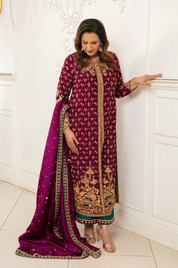 Stunning Party Wear Embroidered 3-Piece Suit with Dupatta