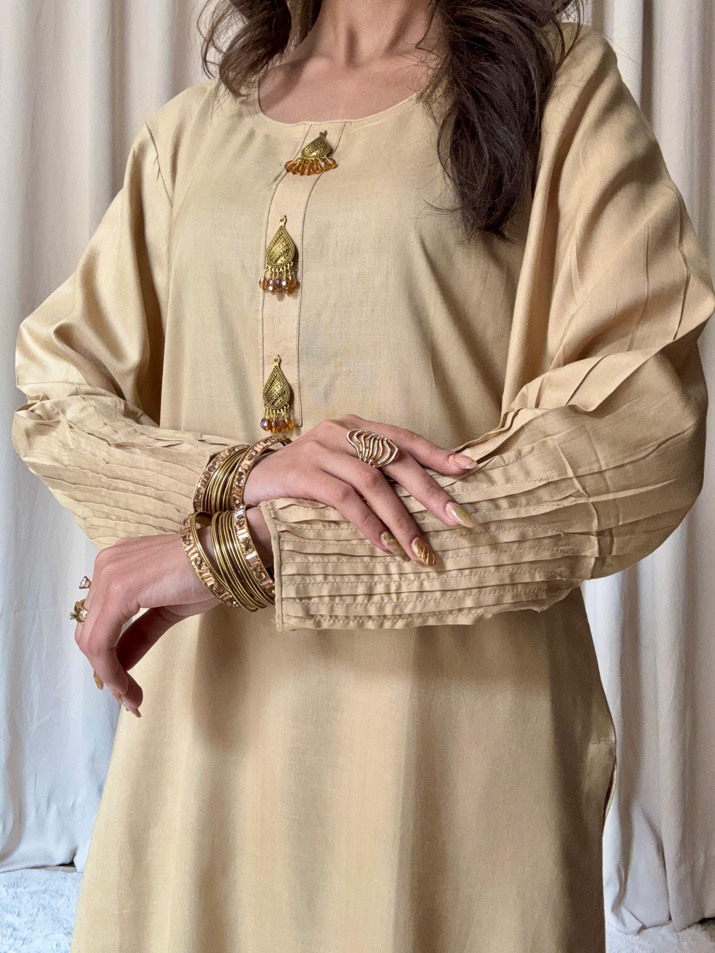3 Piece Casual Winter Wear – Linen Fabric with Button Detailing