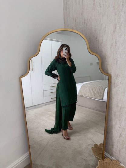 Green farshi shalwar with shirt qameez