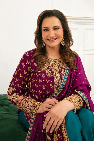 Stunning Party Wear Embroidered 3-Piece Suit with Dupatta